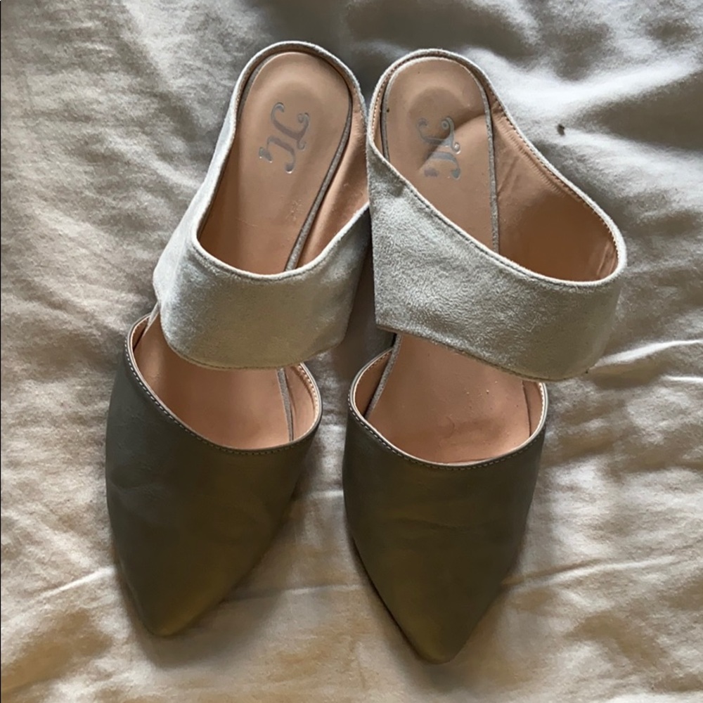Gray slides - worn once! Perfect for spring!